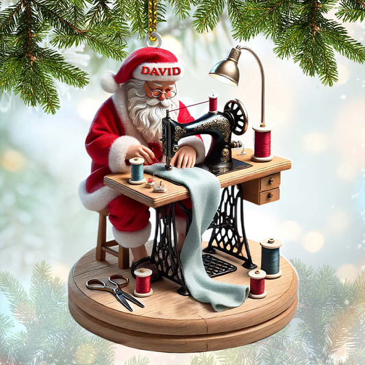Maxcorners Tailor Santa Christmas Ornament, Personalized Ornament 2D Flat LM2211