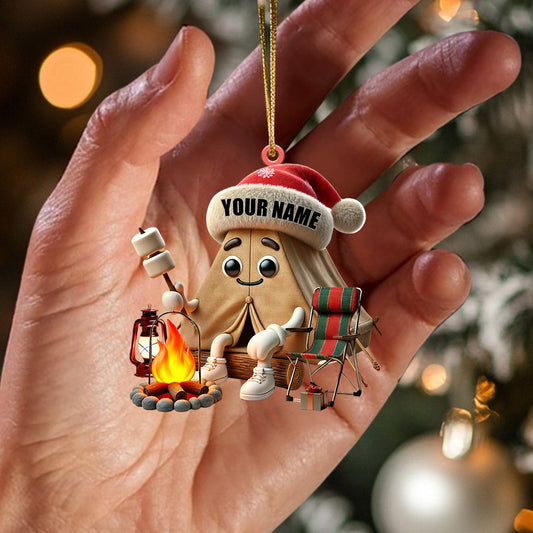Maxcorners Christmas Camping Ornament, Personalized Ornament 2D Flat LM2211