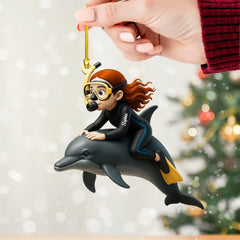 Maxcorners Dolphin Trainer Home Decor, Christmas Ornament, Personalized Ornament 19 2D Flat LM2111