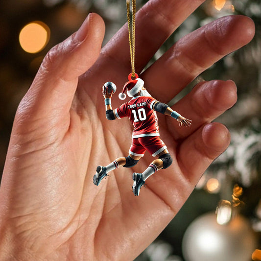 Maxcorners Handball Santa Home Decor Christmas Ornament, Personalized Ornament 2D Flat LM2211