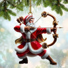 Maxcorners Custom Name Archery Santa Ornament, Christmas Gift 2D Flat LM2211
