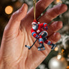 Maxcorners Santa Hockey Christmas Ornament, Personalized Ornament 2D Flat LM2211