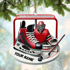 Maxcorners Custom Name Ice Hockey Ornament, Christmas Gift Decoration2 2D Flat LM2111