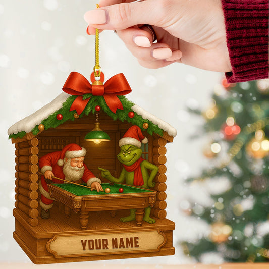 Maxcorners Billiard Santa, Home Decor, Christmas Ornament, Personalized Ornament 2D Flat LM2111