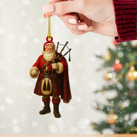 Maxcorners Scottish Santa Home Decor, Christmas Ornament, Personalized Ornament 2D Flat LM2111