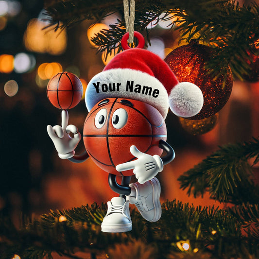 Maxcorners Basketball Playing Christmas Ornament, Personalized Ornament 2D Flat LM2211