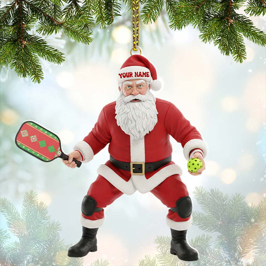 Maxcorners Pickle Ball Santa, Home Decor, Christmas Ornament, Personalized Ornament 2D Flat LM2111