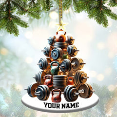 Maxcorners Custom Name Gym Work Out Ornament, Gymnastics Christmas Gift 2D Flat LM2211