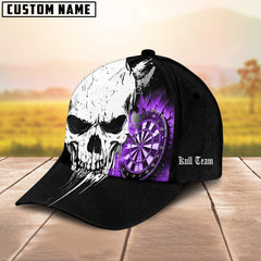 Maxcorners Personalized Grunge Skull Crack Wall Men Dart Cap Custom Darts League Team Cap For Marcos