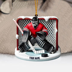 Maxcorners Hockey Goal Keeper Christmas Ornament, Personalized Ornament 2D Flat LM2211