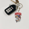 Maxcorners Red Fish Fishing Keychain Hooked On Freedom American Flag Fish Design Personalized Name 2D Keychain