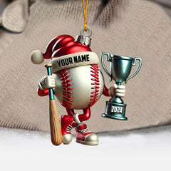 Maxcorners Baseball Champion Christmas Ornament, Personalized Ornament 2D Flat LM2211