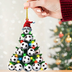 Maxcorners Football Christmas Tree Ornament, Personalized Ornament 2D Flat LM2211