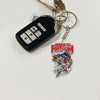 Maxcorners Walleye Fishing Keychain Hooked On Freedom American Flag Fish Design Personalized Name 2D Keychain