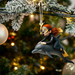 Maxcorners Dolphin Trainer Home Decor, Christmas Ornament, Personalized Ornament 19 2D Flat LM2111