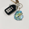 Maxcorners Mahi-mahi Fishing Keychain Fish Water Splash Art Personalized Name 2D Keychain