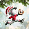 Maxcorners Custom Name Baseball Ornament, Christmas Gift for Baseball Lover52 2D Flat LM2111