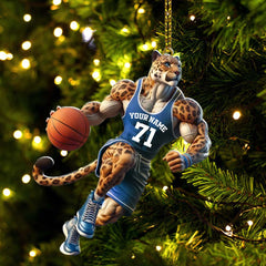 Maxcorners Custom Name and Number Basketball Ornament, Basketball Lover Christmas Gift 2D Flat LM2111