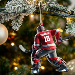 Maxcorners Hockey Player Christmas Ornament, Personalized Ornament 2D Flat LM2211