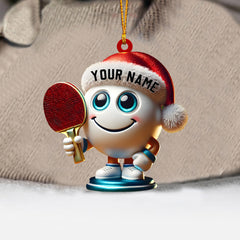 Maxcorners Table Tennis Racket And Ball Home Decor Christmas Ornament, Personalized Ornament 2D Flat LM2211