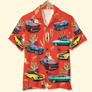 Maxcorners Custom Classic Car Photo Hawaiian Shirt, Gift For Car Lovers