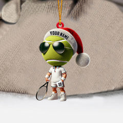 Maxcorners Cool Tennis Player Christmas Ornament, Personalized Ornament 2D Flat LM2211