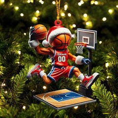 Maxcorners Basketball Player Christmas Ornament, Personalized Ornament 2D Flat LM2211