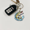 Maxcorners Pike Fishing Keychain Fish Water Splash Art Personalized Name 2D Keychain