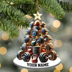 Maxcorners Custom Name Gym Work Out Ornament, Gymnastics Christmas Gift 2D Flat LM2211