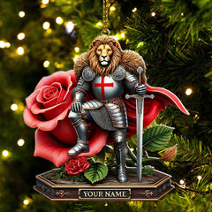 Maxcorners Custom Name England Warrior Ornament, England Lover Christmas Gift 2D Flat LM2111