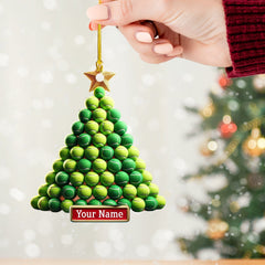 Maxcorners Tennis Ball Tree Christmas Ornament, Personalized Ornament 2D Flat LM2211