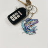 Maxcorners Walleye Fishing Colorful Neon Water Splash Art Personalized Name Keychain