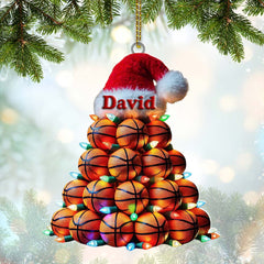 Maxcorners Custom Name Basketball Ornament, Basketball Lover Christmas Gift 2D Flat LM2211