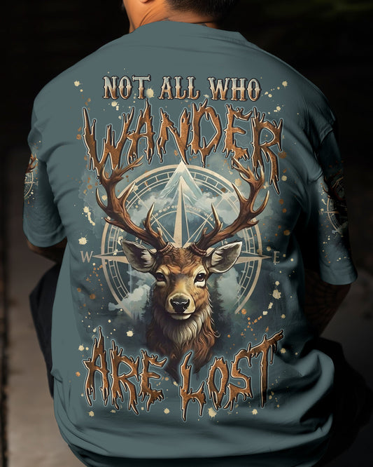 Maxcorners Not All Who Wander Are Lost Deer Compass All Over Print LM1601