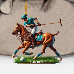 Maxcorners Polo Player Decor Christmas Ornament, Personalized Ornament 2D Flat LM2211