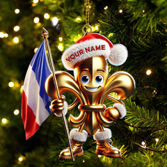Maxcorners Custom Name France Ornament, France Lover Christmas Gift 2D Flat LM2111