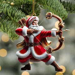 Maxcorners Custom Name Archery Santa Ornament, Christmas Gift 2D Flat LM2211