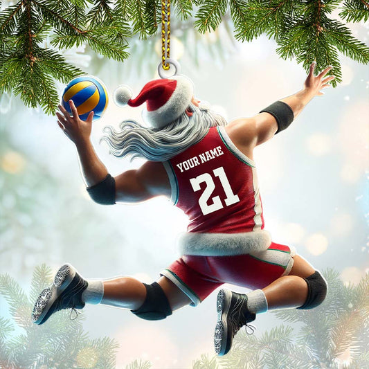 Maxcorners Custom Name and Number Volleyball Ornament, Christmas Gift for Volleyball Lover 2D Flat LM2111