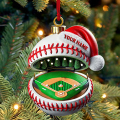 Maxcorners Custom Name Baseball Ornament, Christmas Gift for Baseball Lover6 2D Flat LM2111