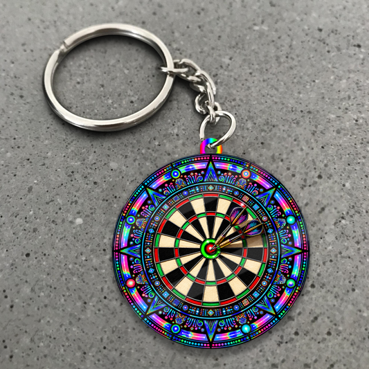 Maxcorners Psychedelic Mandala Dartboard 3D Keychain