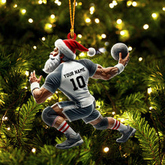 Maxcorners Ball And Santa Home Decor Christmas Ornament, Personalized Ornament 2D Flat LM2211