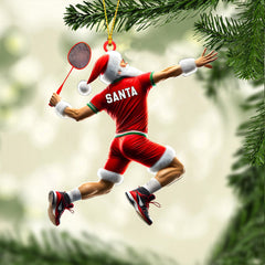 Maxcorners Santa Badminton Christmas Ornament, Personalized Ornament 2D Flat LM2211