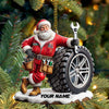 Maxcorners Custom Name Santa Mechanic Ornament, Christmas Gift 2D Flat LM2111