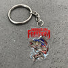 Maxcorners Walleye Fishing Keychain Hooked On Freedom American Flag Fish Design Personalized Name 2D Keychain