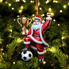Maxcorners Football Champion Santa Christmas Ornament, Personalized Ornament 2D Flat LM2211