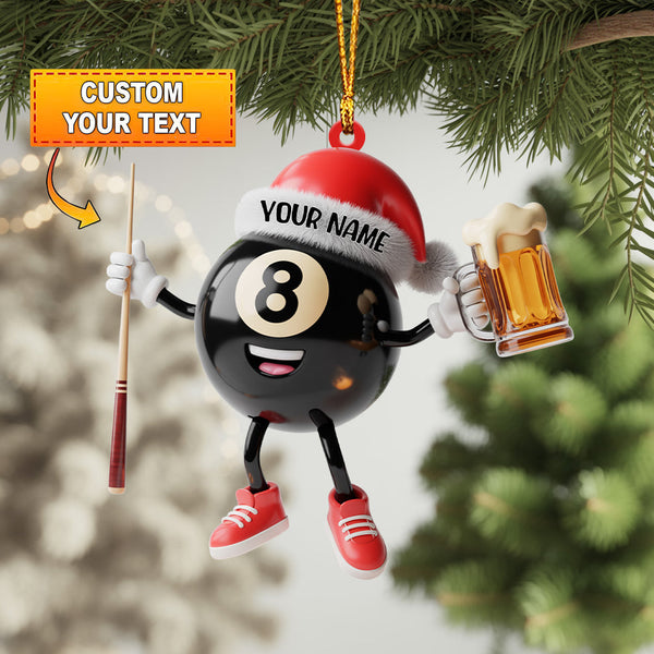 Maxcorners 8-Ball Beer Christmas Ornament