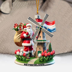 Maxcorners Santa Netherlands Christmas Ornament, Personalized Ornament 2D Flat LM2211