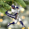 Maxcorners Custom Name Baseball Ornament, Christmas Gift for Baseball Lover 2D Flat LM2111