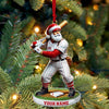 Maxcorners Custom Name and Number Baseball Ornament, Baseball Christmas Gift 2D Flat LM2111