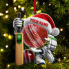 Maxcorners Custom Name Cricket Ball Ornament, Cricket Ball Lover Christmas Gift9 2D Flat LM2211